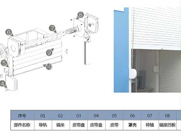 手拉皮带卷帘窗结构